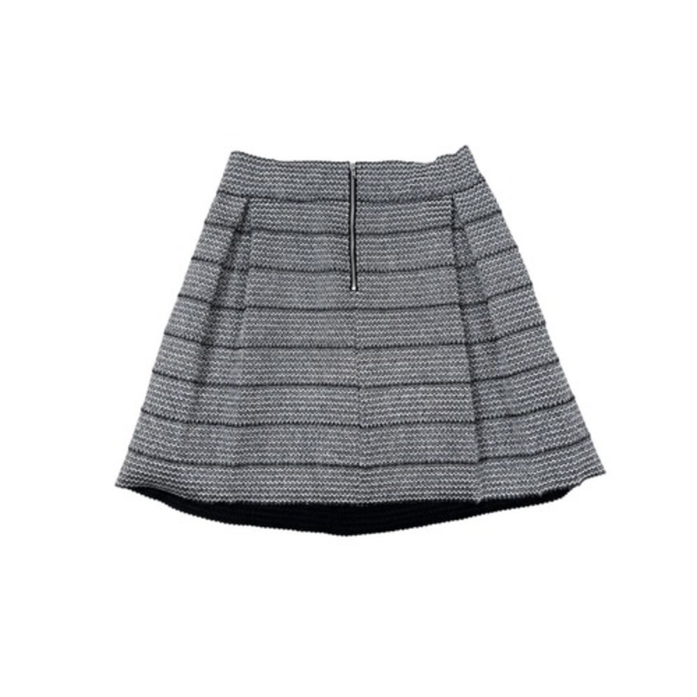 Ginger G Black Silver Metallic Bandage Pleated A-Line Skirt Size Medium - Picture 2 of 6